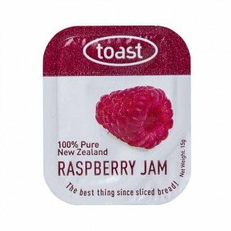 Healthpak Toast Raspberry Jam 48 Units per tray (sold by the tray or Ctn)