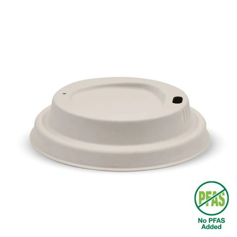 Biopak 80mm Small Natural Plant Fibre BioCup Lid 50 units per slve