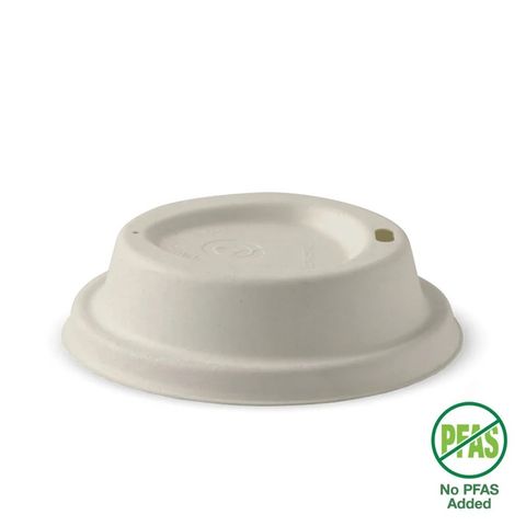 Biopak 90mm Large Natural Plant Fibre BioCup Lid 50 units per slve