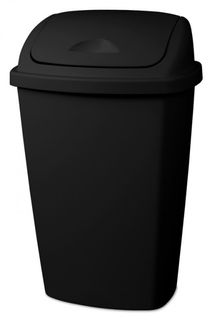 Sterilite Black 49L Swing Top Square Rubbish Bin