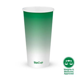 Biopak 600ml /20oz (90mm) Green Cold Paper BioCup 50 units per slve