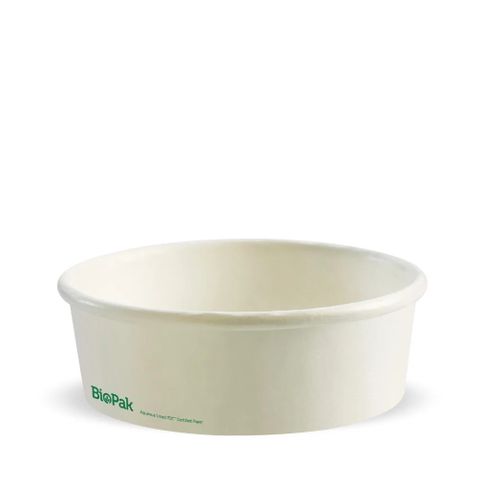 Biopak 500ml Small White BioBowl 50 units per slve