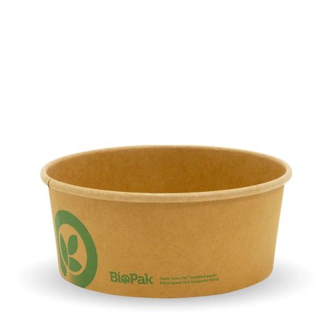 EBBKB Biopak 750ml Medium Kraft BioBowl 50 units per slve