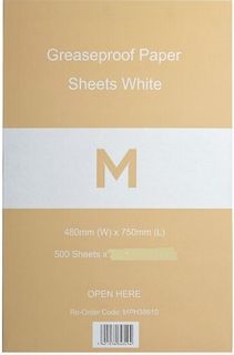 Grease Proof Sheets 750mmx480 500 Sheet