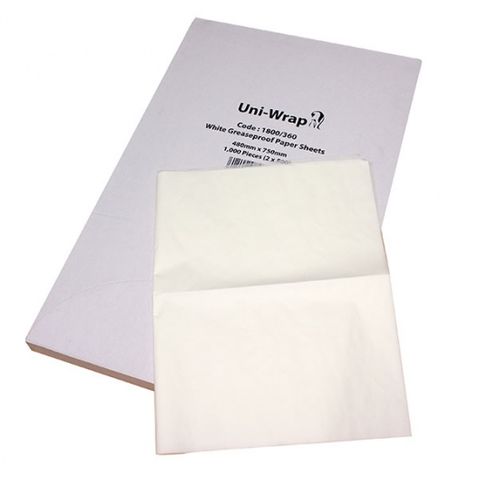 Grease Proof Sheets 750mmx480 500 Sheet