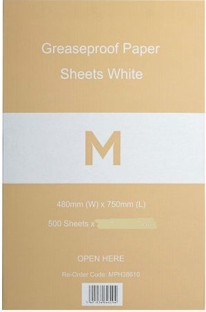 LIMITED STOCK-SPECIAL Grease Proof Sheets 750mmx480 500 Sheet