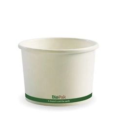 Biopak 550ml / 16oz White BioBowl  25 units per slve