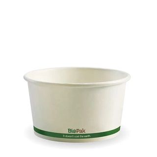 Biopak 430ml / 12oz White BioBowl  25 units per slve