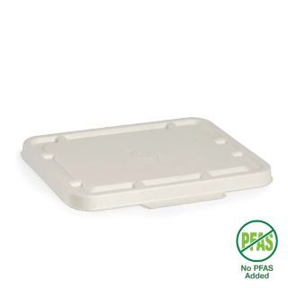 Biopak 2 & 3-Compartment White Plant Fibre Takeaway Lid 125 units per slve