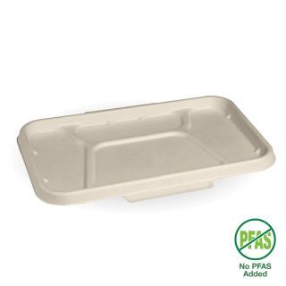 Biopak 4-Compartment Natural Plant Fibre Takeaway Lid 150 units per slve