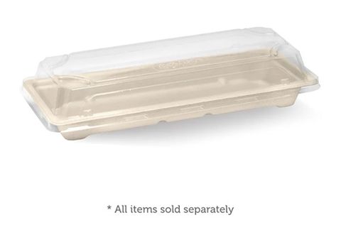 Biopak PLA Long Sushi Tray Lid 50 units per slve