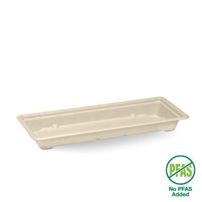 Biopak Long Plant Fibre Sushi Tray 100 units per slve