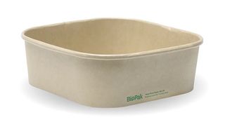 Biopak 1000ml Kraft BioBoard Square Takeaway Base 50 units per Slve