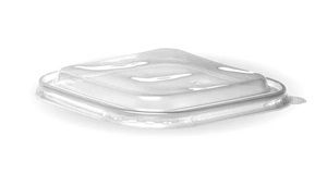 Biopak 750ml -1400ml Clear PP Square (HOT) Lid 50 units per Slve