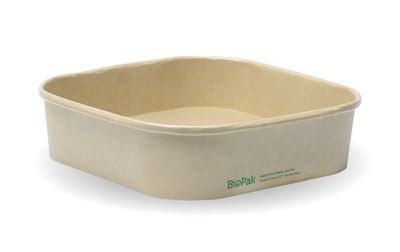 EBB-SLB-750-N Biopak 750ml Kraft BioBoard Square Takeaway Base 50 units per Slve