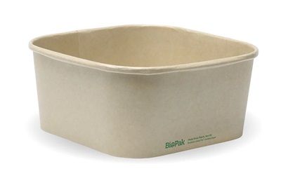 EBB-SLB-1400-N Biopak1400ml Kraft BioBoard Square Takeaway Base 50 units per Slv