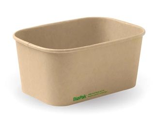 EC-BPRC Biopak 1000ml Kraft BioBoard Takeaway Base 50 units per slve