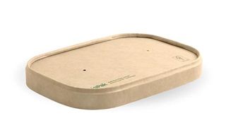 Biopak 500-1,000ml Kraft Paper BioBoard Takeaway Lid 25 units per slve