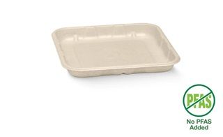 Biopak 14x14x2cm / 5x5" Plant Fibre Produce Tray 125 units per slve