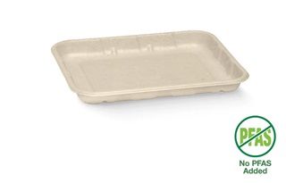 Biopak 16x14x2cm / 6x5" Plant Fibre Produce Tray 125 units per slve