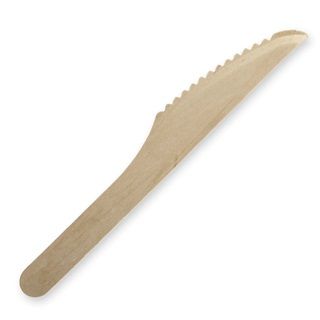 Biopak 16cm Unbranded Wood Knife - Bulk Pack 2000 units per ctn