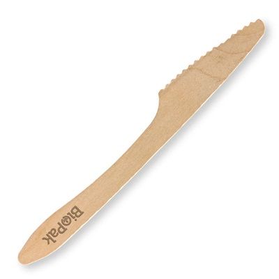 Biopak 19cm Coated Wood Knife  100 units per pk