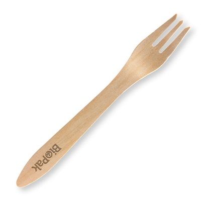 Biopak 19cm Coated Wood Fork  100 units per pk