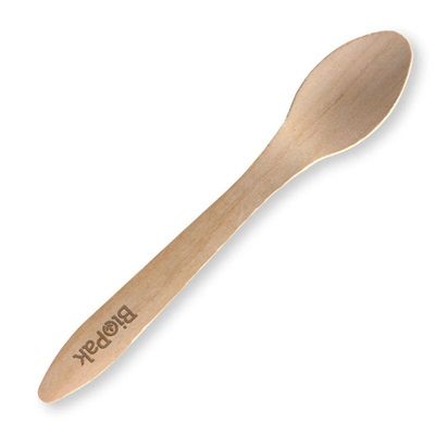 Biopak 19cm Coated Wood Spoon 100 units per pk