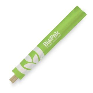 Biopak 21cm Wood Chopsticks IW 100 units per slve