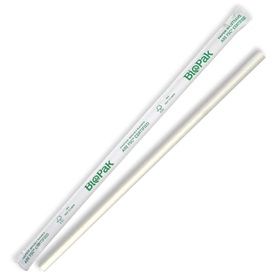 Biopak 6mm Individual Wrapped Regular White  BioStraw 250 units per slve