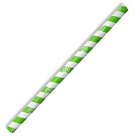 EC-SBJUMBOG Biopak Jumbo Green/White Stripe Biostraw100 units per slve