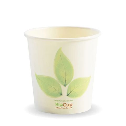 EBC-4 Biopak 120ml / 4oz Leaf Single Wall Biocup 50 units per slve