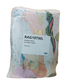 RAG10TWL Rag N Bag Mixed Colour Cut Bath Towel 10kg Bag