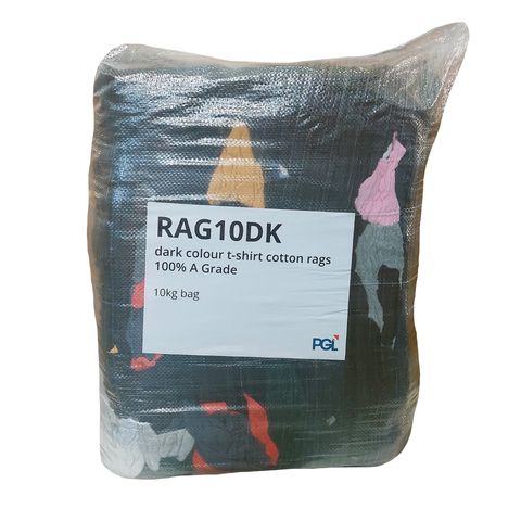 Rag N Bag Dark Colours Cotton T Shirt Rags Grade A 10kg