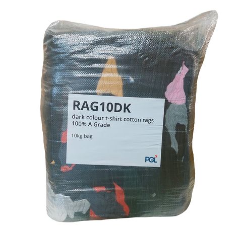 RAG10DK Rag N Bag Dark Colours Cotton T Shirt Rags Grade A 10kg