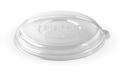 EC-BPBLC Biopak 800-1,420ml / 24-48oz Clear RPET BioBowl Lid 50 units per slve