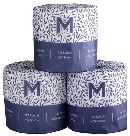 M Wrapped Toilet Paper 2ply 400 sheets per roll 48Rolls per carton