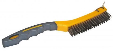 Browns Wire Brush M/steel With Scraper
