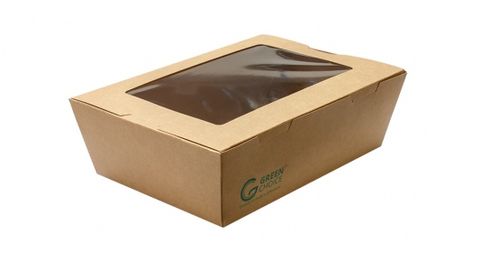 Green Choice Take Away Box With Window Large 50 per sleeve