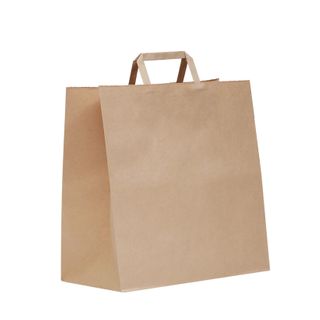 Large Paper Takeaway Bag  Flat Paper Handle 320Wx340lL140G