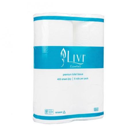 CS1055 Cottonsoft Livi Toilet Paper Unwrapped / 400 sht roll / 2ply / 36 units p