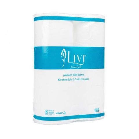 Cottonsoft Livi Toilet Paper Unwrapped / 400 sht roll / 2ply / 36 units per ctn