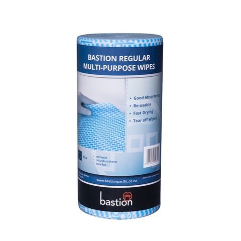 Bastion Wipes Regular Blue 90 sheets per roll