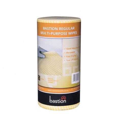 Bastion Wipes Regular Yellow 90 sheets per roll