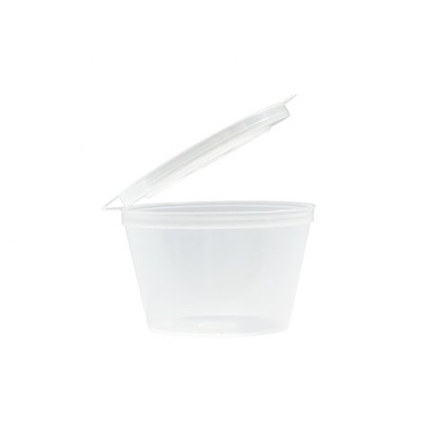 Emperor 70ml Sauce / Portion Cup with Lid  Attached - TCC070 50 per sleeve
