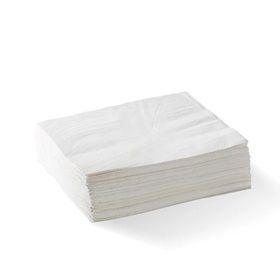 Biopak 2-Ply 1/4 Fold White Lunch BioNapkin 100 units per slve