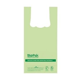 Biopak 8L Bioplastic Bags With Handle HOME COMPOSTABLE 100 units per slve