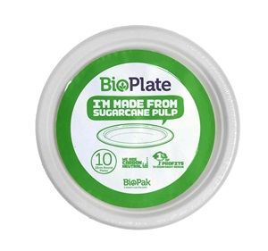 Biopak 10 Pack / 25cm White BioPlates 120 units per ctn