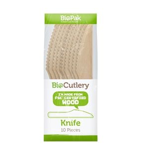 Biopak 10 Pack 16cm Wooden Knife 960 units per ctn