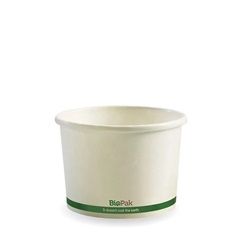 Biopak 250ml / 8oz White BioBowl  50 units per slve